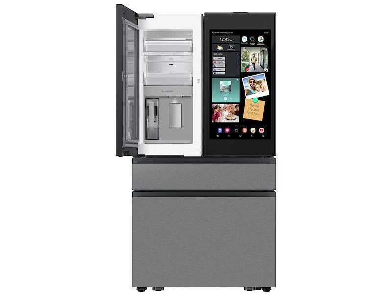 Samsung RF90F23AECR Bespoke 23 cu. ft. Counter Depth 4-Door French Door Refrigerator with AI Family Hub™+ & AI Vision Inside™ in Charcoal Glass and Stainless Steel - Image 12