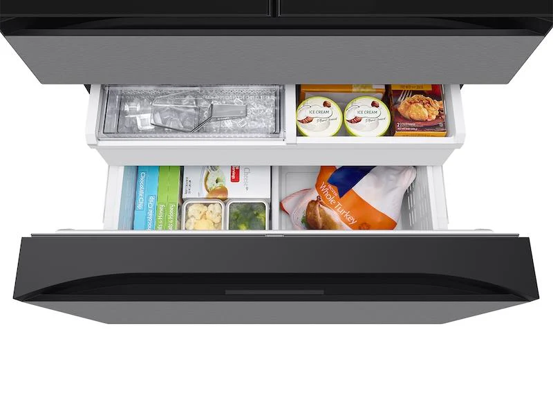 Samsung RF90F23AECR Bespoke 23 cu. ft. Counter Depth 4-Door French Door Refrigerator with AI Family Hub™+ & AI Vision Inside™ in Charcoal Glass and Stainless Steel - Image 15