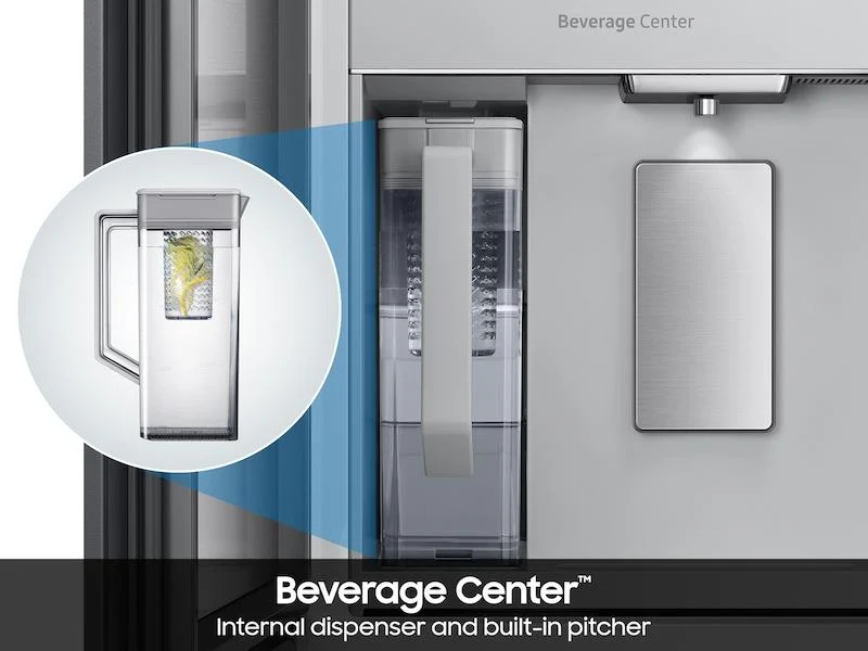 Samsung RF90F23AEW Bespoke 23 cu. ft. Counter Depth 4-Door French Door Refrigerator with AI Family Hub™+ AI Vision Inside™ in White Glass - Image 10
