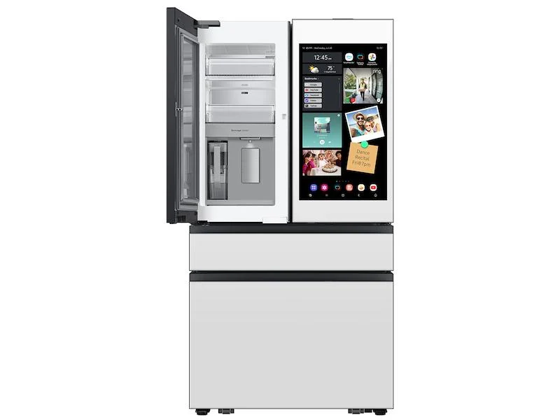 Samsung RF90F23AEW Bespoke 23 cu. ft. Counter Depth 4-Door French Door Refrigerator with AI Family Hub™+ AI Vision Inside™ in White Glass - Image 12