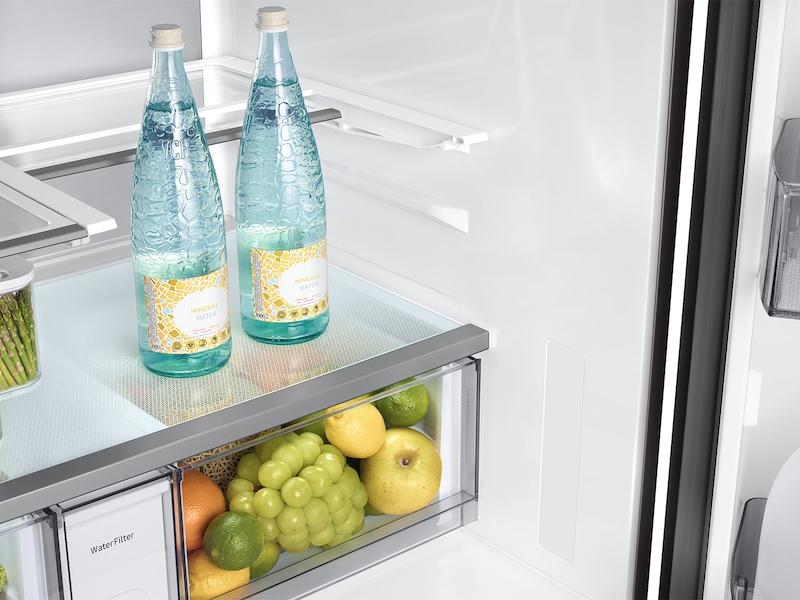 Samsung RF90F29AEW Bespoke 29 cu. ft. 4-Door French Door Refrigerator with AI Family Hub™+ & AI Vision Inside™ in White Glass - Image 13