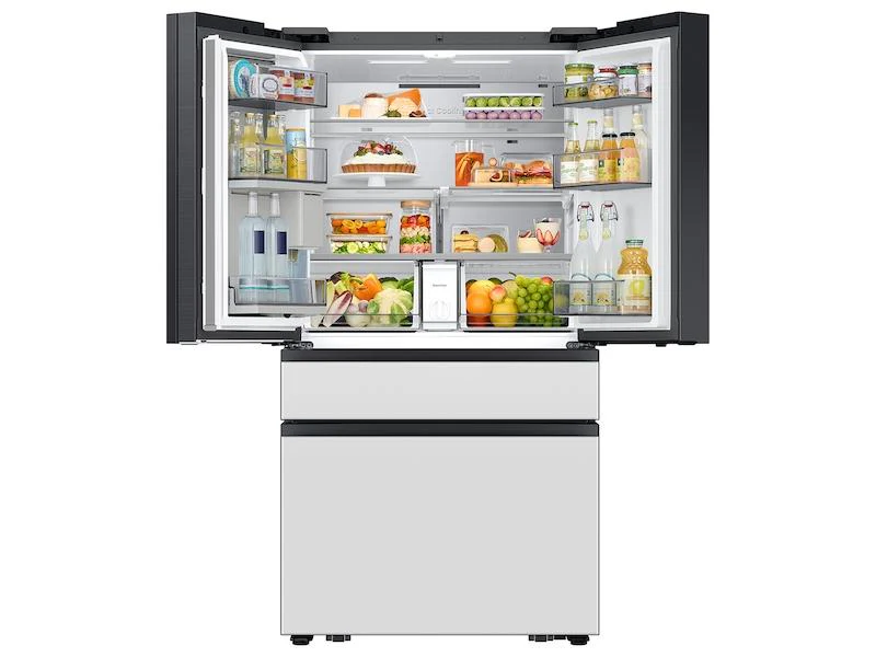 Samsung RF90F29AEW Bespoke 29 cu. ft. 4-Door French Door Refrigerator with AI Family Hub™+ & AI Vision Inside™ in White Glass - Image 16