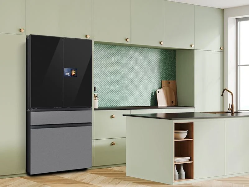 Samsung RF90F29BECR Bespoke 29 cu. ft. 4-Door French Door Refrigerator with AI Home & AI Vision Inside™ in Charcoal Glass and Stainless Steel - Image 10