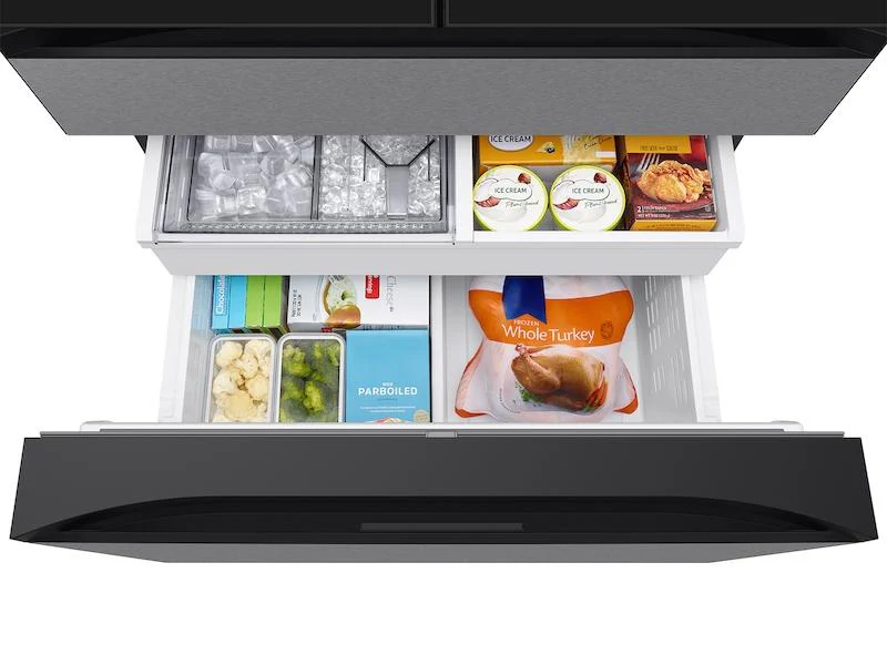 Samsung RF90F29BECR Bespoke 29 cu. ft. 4-Door French Door Refrigerator with AI Home & AI Vision Inside™ in Charcoal Glass and Stainless Steel - Image 14