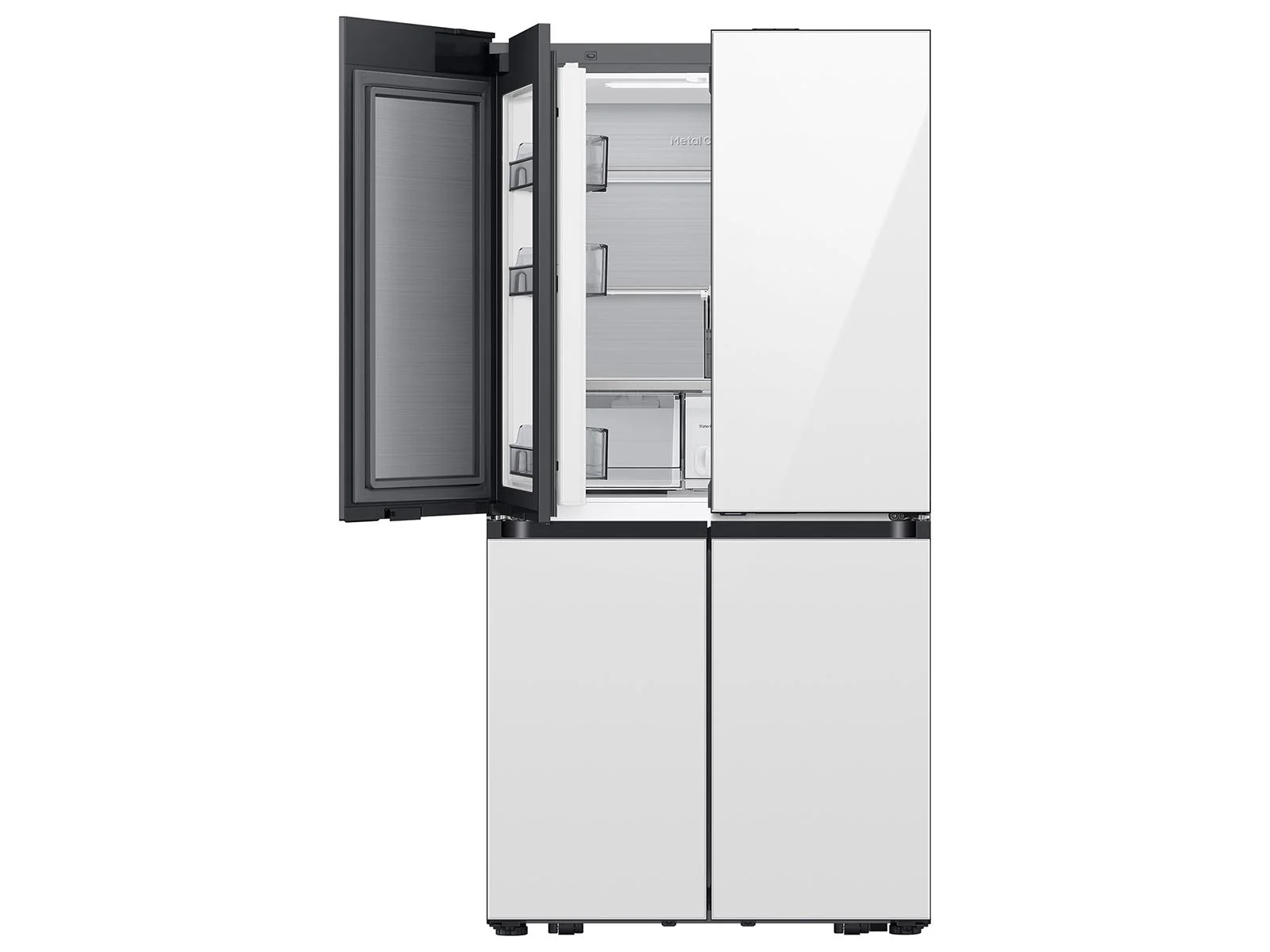 Samsung RM80F22WEW Bespoke 22 cu. ft. Counter Depth 4-Door French Door Refrigerator with Zero Clearance Fit & Food Showcase Door in White Glass - Image 12
