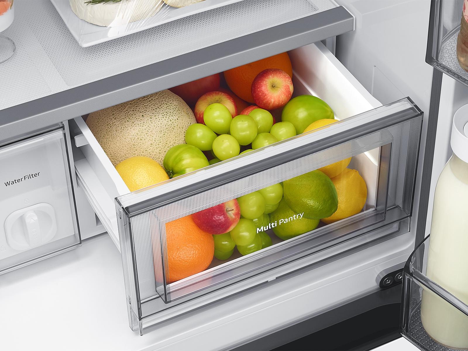 Samsung RM80F22WEW Bespoke 22 cu. ft. Counter Depth 4-Door French Door Refrigerator with Zero Clearance Fit & Food Showcase Door in White Glass - Image 13