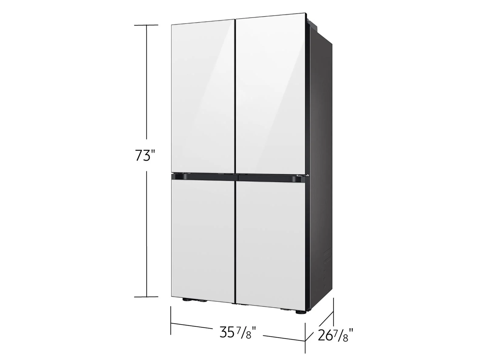 Samsung RM80F22WEW Bespoke 22 cu. ft. Counter Depth 4-Door French Door Refrigerator with Zero Clearance Fit & Food Showcase Door in White Glass - Image 4