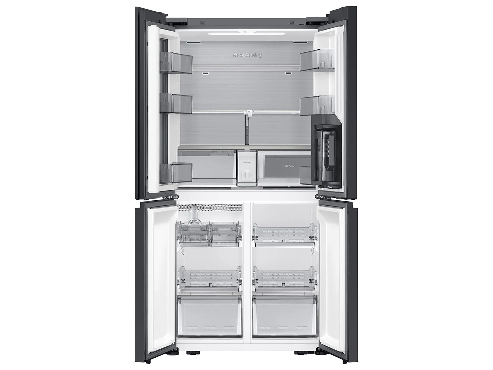 Samsung RM80F22WEW Bespoke 22 cu. ft. Counter Depth 4-Door French Door Refrigerator with Zero Clearance Fit & Food Showcase Door in White Glass - Image 5