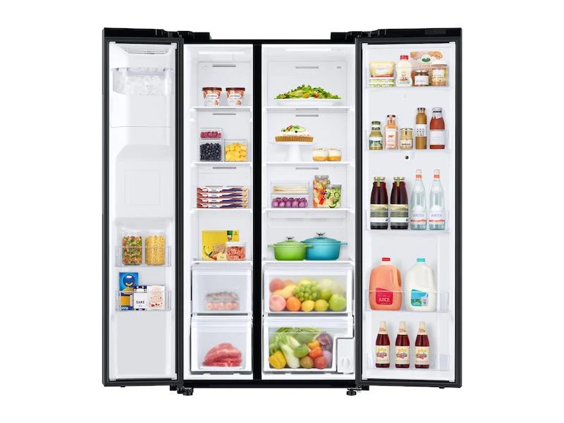 Samsung RS22T5561SG 22 cu. ft. Counter Depth Side-by-Side Refrigerator with Touch Screen Family Hub™ in Black Stainless Steel - Image 4
