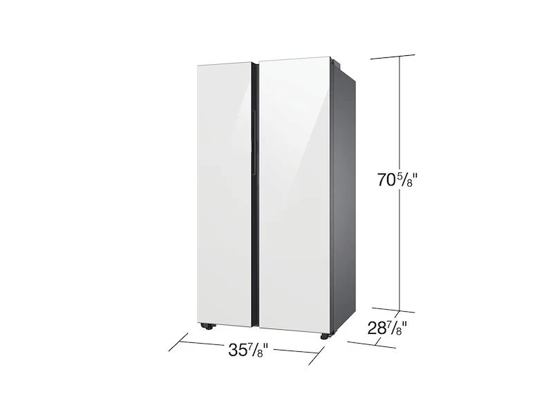 Samsung Bespoke Counter Depth Side-by-Side 23 cu. ft. Refrigerator with Beverage Center™ in White Glass - Image 2