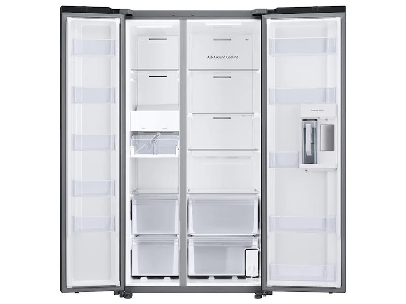 Samsung Bespoke Counter Depth Side-by-Side 23 cu. ft. Refrigerator with Beverage Center™ in White Glass - Image 5