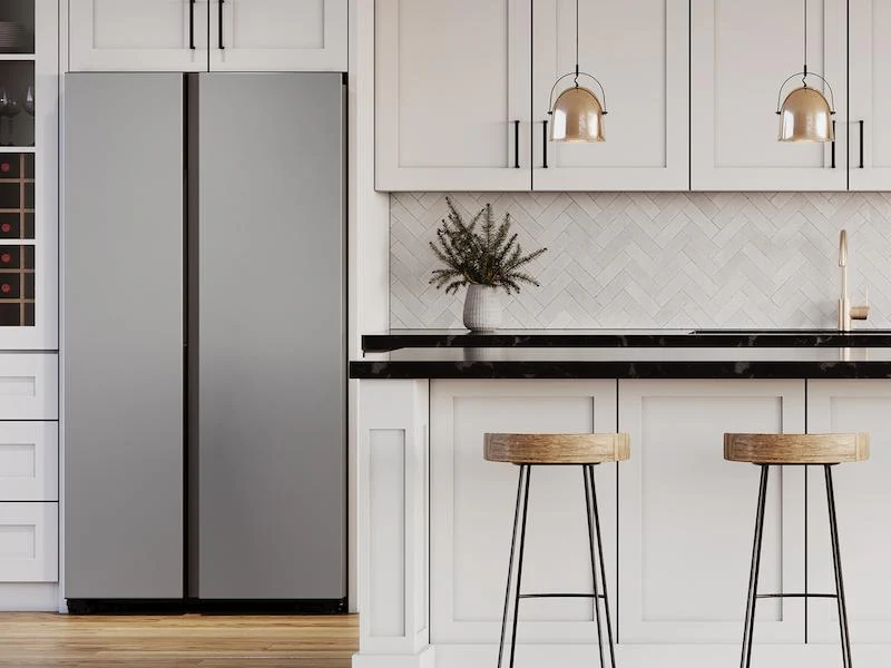 Samsung RS23CB7600QLAA Bespoke Counter Depth Side-by-Side 23 cu. ft. Refrigerator with Beverage Center™ in Stainless Steel - Image 3