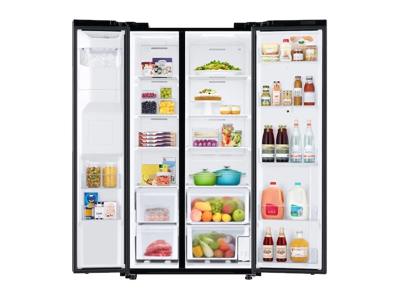 26.7 cu. ft. Large Capacity Side-by-Side Refrigerator with Touch Screen Family Hub™ in Black Stainless Steel - Image 4