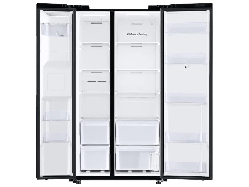 26.7 cu. ft. Large Capacity Side-by-Side Refrigerator with Touch Screen Family Hub™ in Black Stainless Steel - Image 6