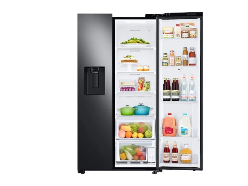 26.7 cu. ft. Large Capacity Side-by-Side Refrigerator with Touch Screen Family Hub™ in Black Stainless Steel - Image 7