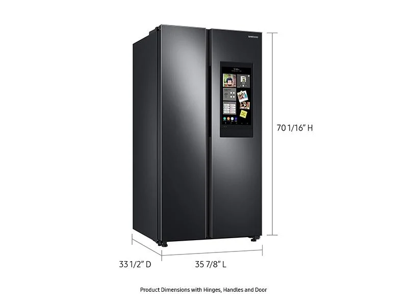 Samsung RS28A5F61SG 27.3 cu. ft. Smart Side-by-Side Refrigerator with Family Hub™ in Black Stainless Steel - Image 2