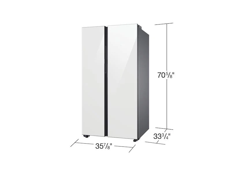 Samsung RS28CB760012AA Bespoke Side-by-Side 28 cu. ft. Refrigerator with Beverage Center™ in White Glass - Image 2
