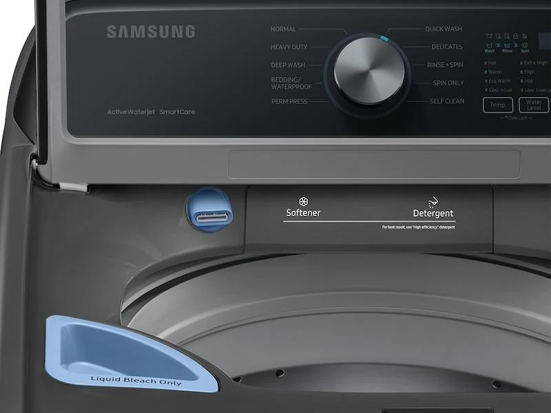 Samsung WA44A3405AP 4.4 cu. ft. Top Load Washer with ActiveWave™ Agitator and Active WaterJet in Platinum - Image 9