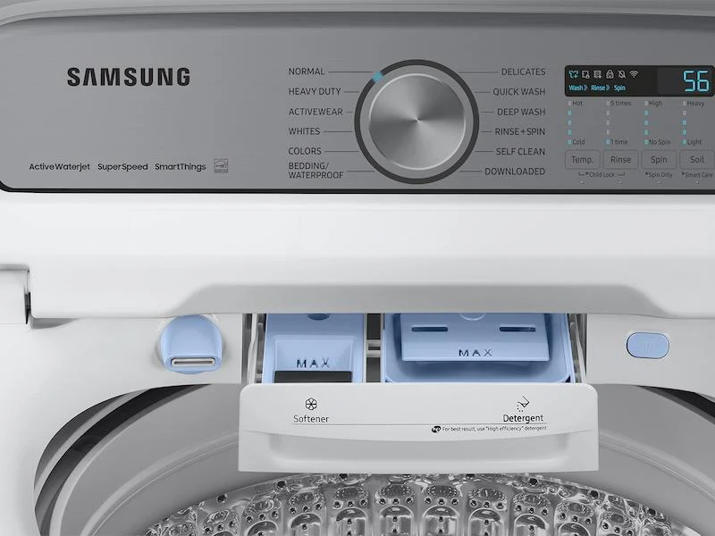 Samsung WA51DG5505AW 5.1 cu. ft. Large Capacity Smart Top Load Washer with ActiveWave™ Agitator and Super Speed Wash in White - Image 10