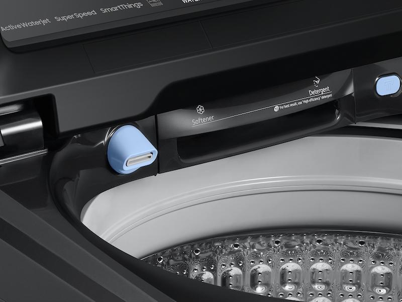 Samsung WA54CG7105AVUS 5.4 cu. ft. Extra-Large Capacity Smart Top Load Washer with ActiveWave™ Agitator and Super Speed Wash in Brushed Black - Image 9