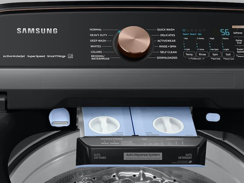 Samsung WA55A7700AV 5.5 cu. ft. Extra-Large Capacity Smart Top Load Washer with Auto Dispense System in Brushed Black - Image 8