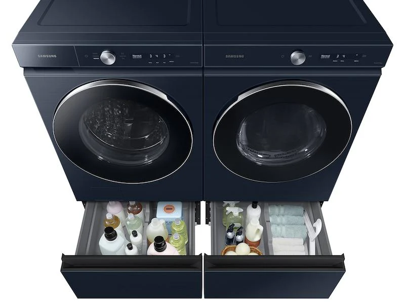 Samsung WE502ND Bespoke 27" Laundry Pedestal with Storage Drawer in Brushed Navy - Image 4