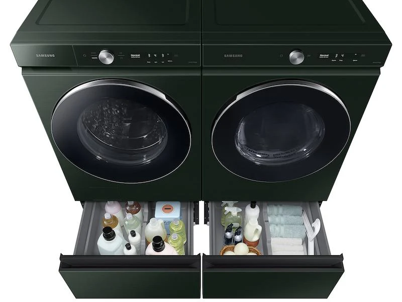Samsung WE502NG Bespoke 27" Laundry Pedestal with Storage Drawer in Forest Green - Image 4