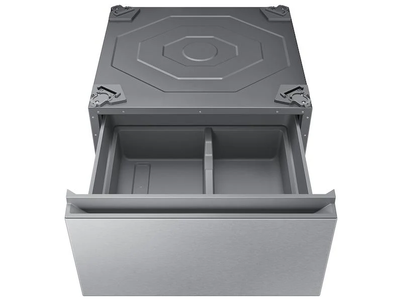 Samsung WE502NT Bespoke 27" Laundry Pedestal with Storage Drawer in Silver Steel - Image 2