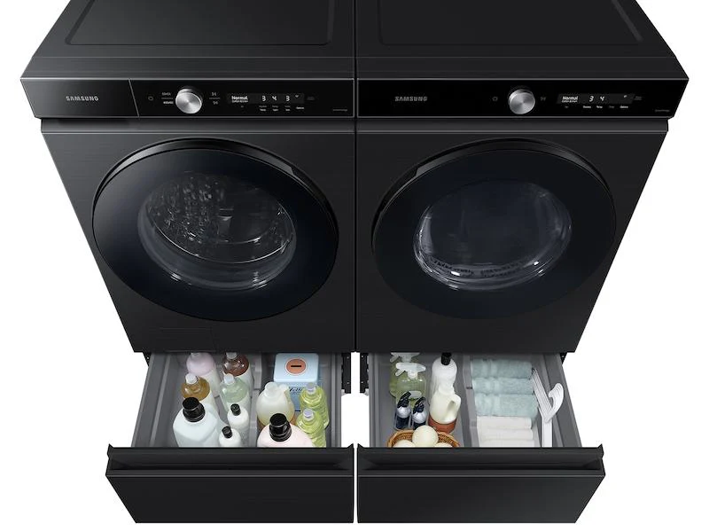 Samsung WE502NV Bespoke 27" Laundry Pedestal with Storage Drawer in Brushed Black - Image 4