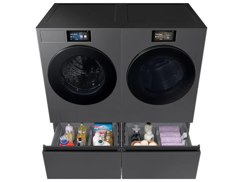 Samsung WE602NS Bespoke 27" Wide Laundry Pedestal with Storage Drawer in Dark Steel - Image 6