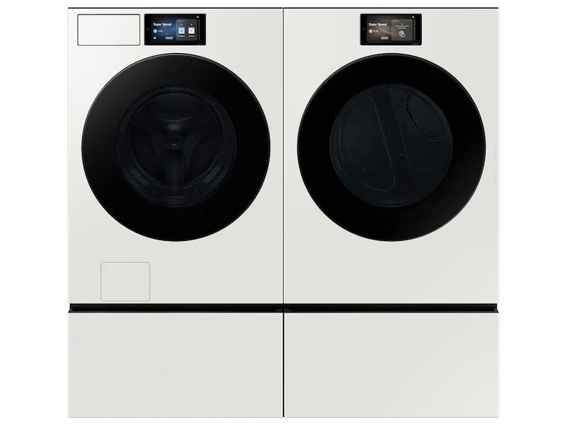 Samsung WE602NY Bespoke 27" Wide Laundry Pedestal with Storage Drawer in Ivory - Image 3