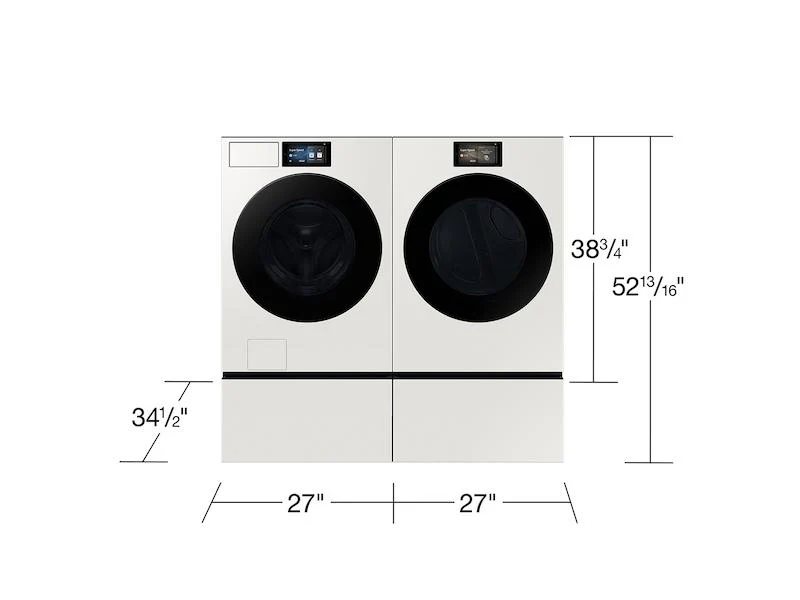 Samsung WE602NY Bespoke 27" Wide Laundry Pedestal with Storage Drawer in Ivory - Image 4