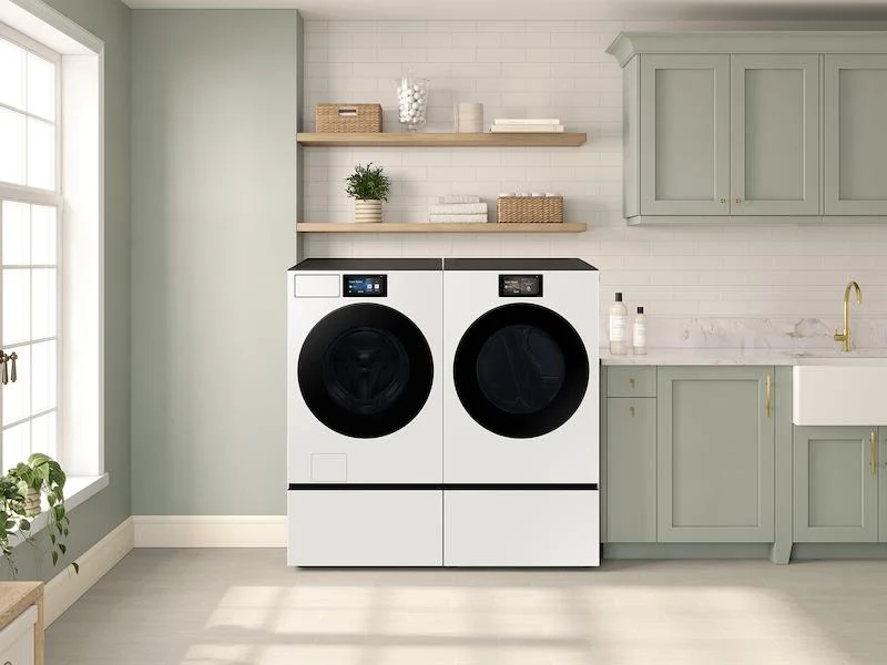 Samsung WE602NY Bespoke 27" Wide Laundry Pedestal with Storage Drawer in Ivory - Image 5