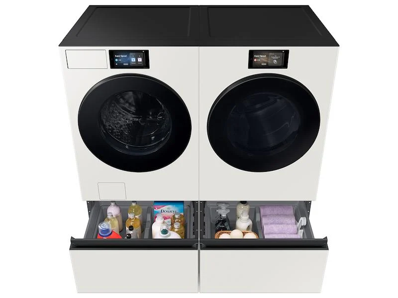 Samsung WE602NY Bespoke 27" Wide Laundry Pedestal with Storage Drawer in Ivory - Image 6