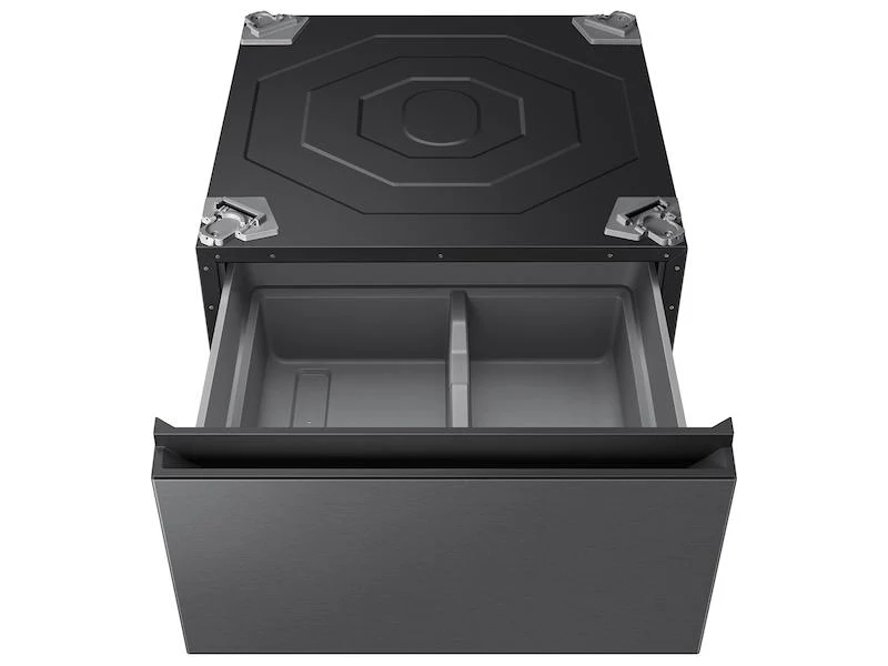 Samsung WE702NZ Bespoke AI Laundry Combo™ Pedestal with Storage Drawer in Dark Steel - Image 2