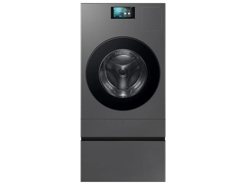 Samsung WE702NZ Bespoke AI Laundry Combo™ Pedestal with Storage Drawer in Dark Steel - Image 5
