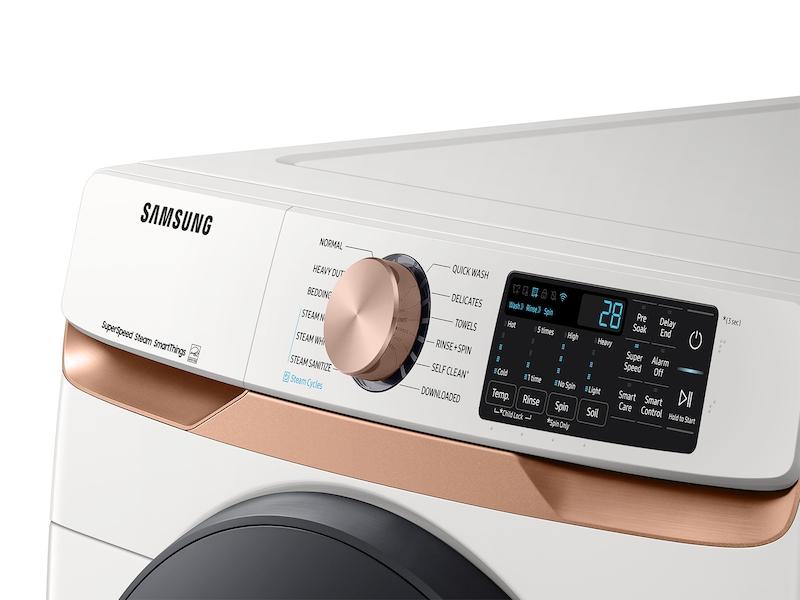 Samsung WF50BG8300AEUS 5.0 cu. ft. Extra Large Capacity Smart Front Load Washer with Super Speed Wash and Steam in Ivory - Image 5