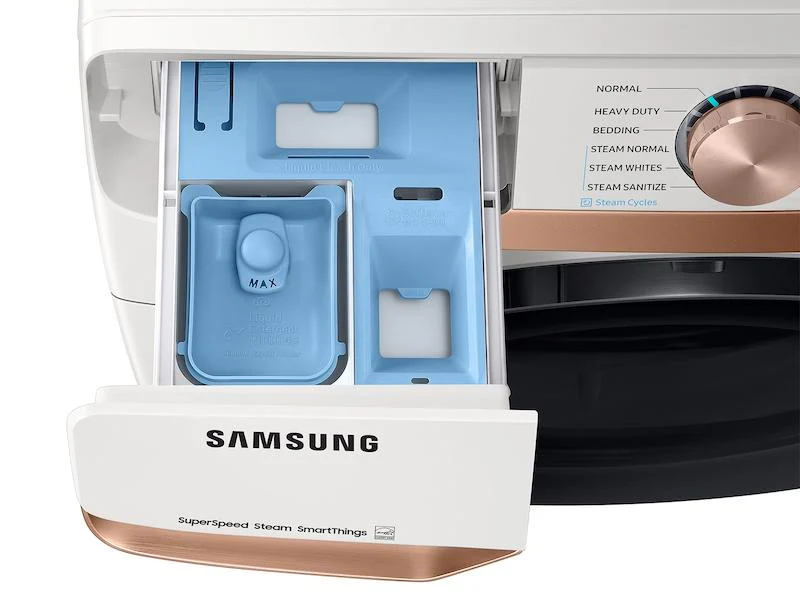 Samsung WF50BG8300AEUS 5.0 cu. ft. Extra Large Capacity Smart Front Load Washer with Super Speed Wash and Steam in Ivory - Image 7