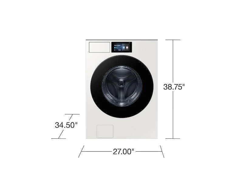 Samsung WF90F53ADY 5.3 cu. ft. Bespoke AI Ultra Capacity Front Load Washer with AI Home and AI OptiWash+ in Ivory - Image 3