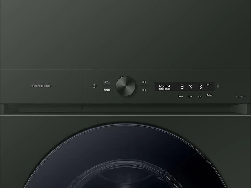 Samsung WH53DBH700GF Bespoke 5.3 cu. ft. AI Laundry Hub™ Ultra Capacity Single Unit Washer with AI OptiWash™ and 7.6 cu. ft. Gas Dryer in Satin Green - Image 8