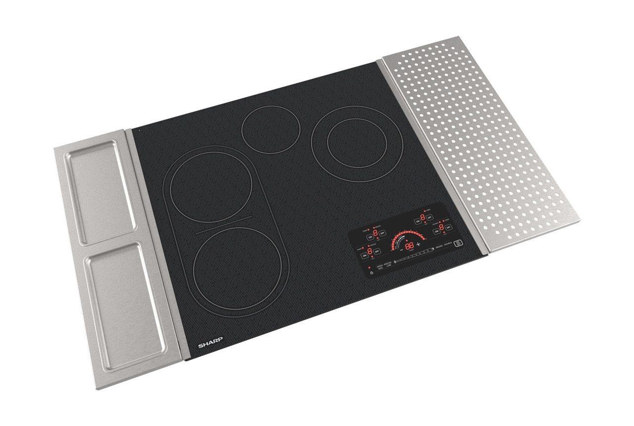 Sharp SCR2442FB 24 in. Drop-In Radiant Cooktop with Side Accessories - Image 2
