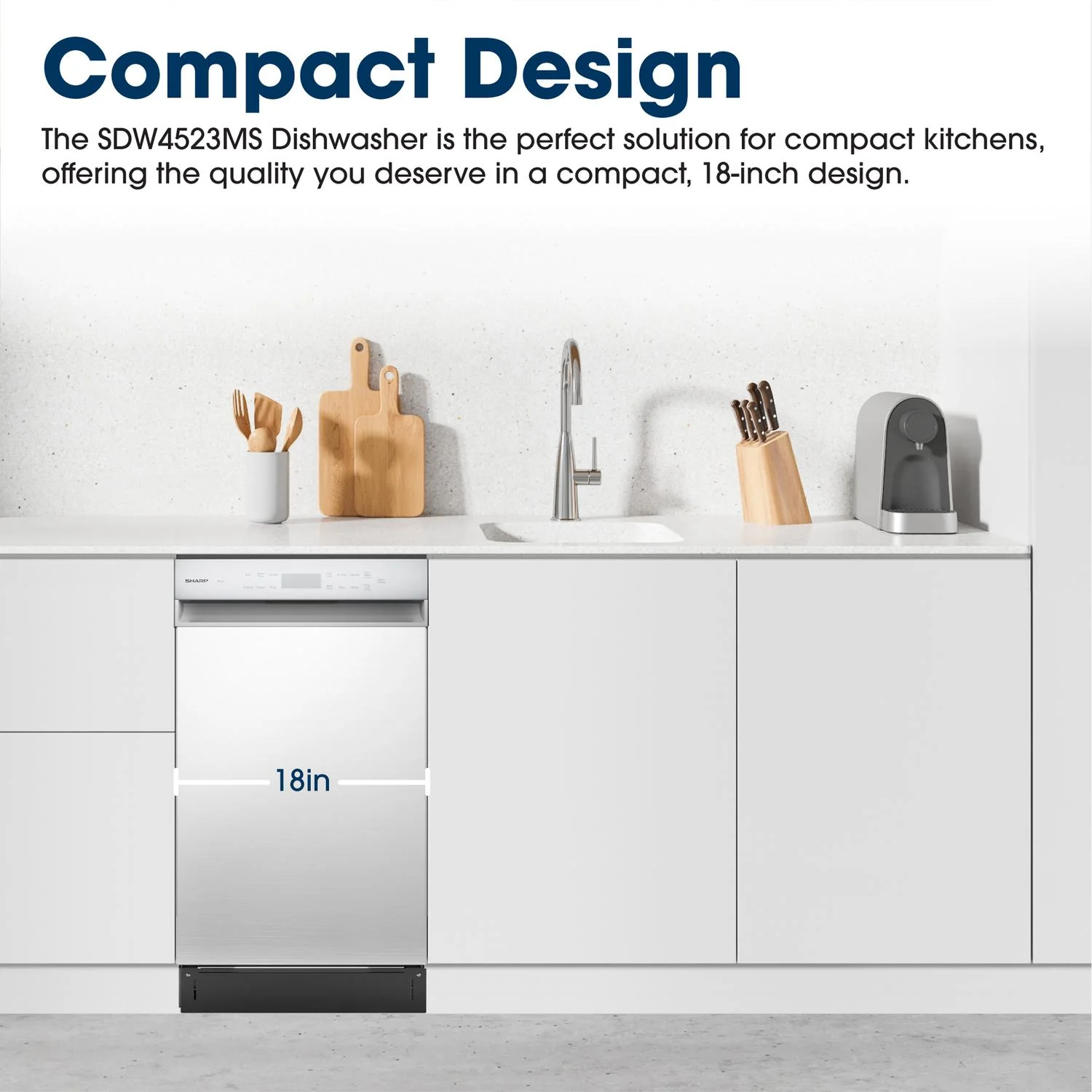 Sharp SDW4523MS 18 in. Stainless Steel 47 dB Dishwasher - Image 13