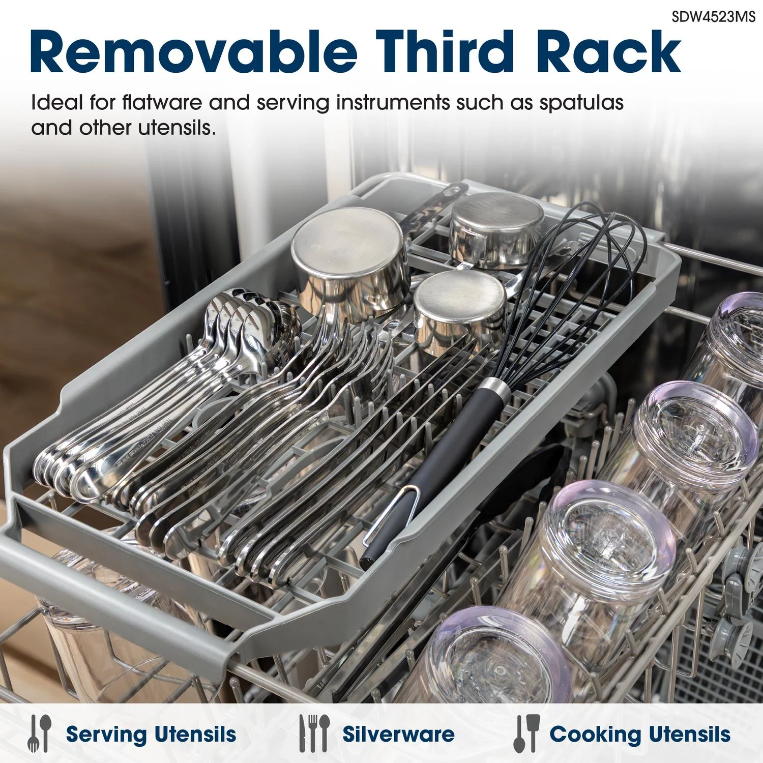 Sharp SDW4523MS 18 in. Stainless Steel 47 dB Dishwasher - Image 8