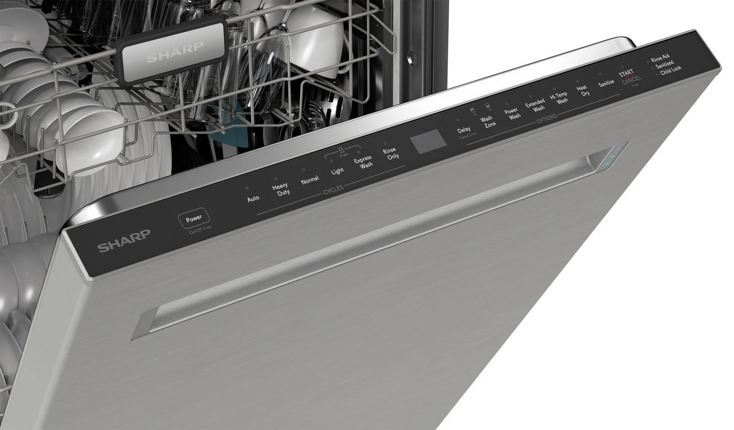 SDW6726MS Sharp 24 in. Stainless Steel 47dB Dishwasher - Image 3