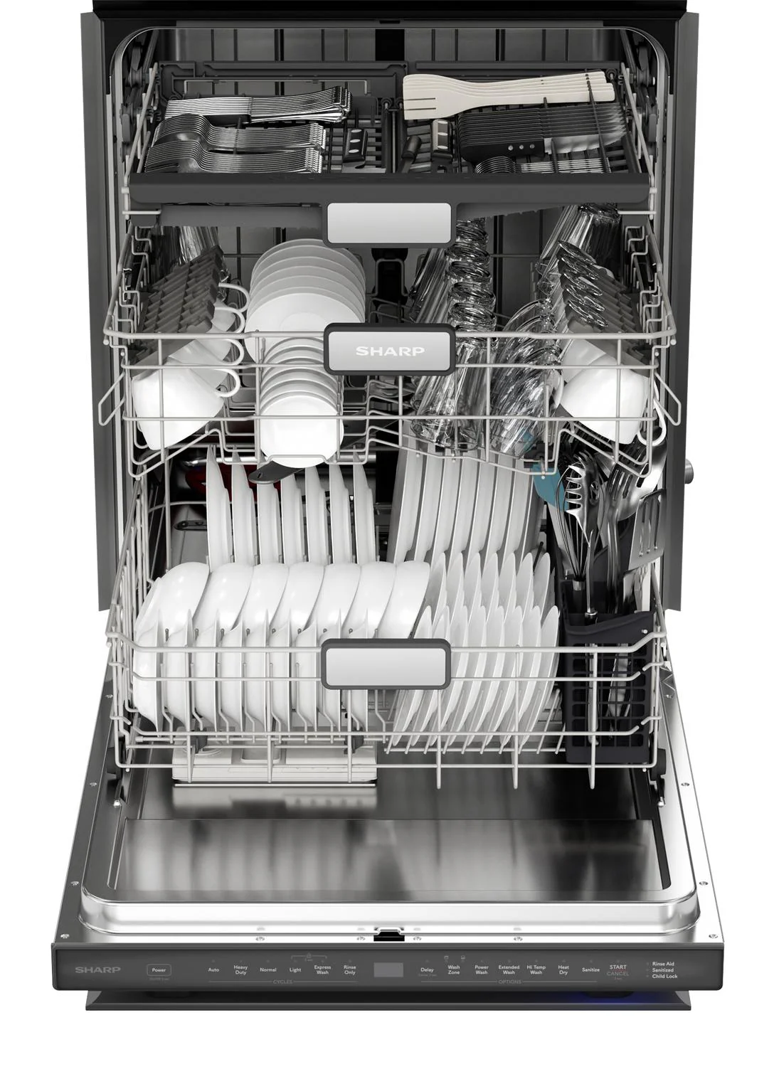 SDW6736MS Sharp 24 in. Stainless Steel 47dB Dishwasher - Image 4