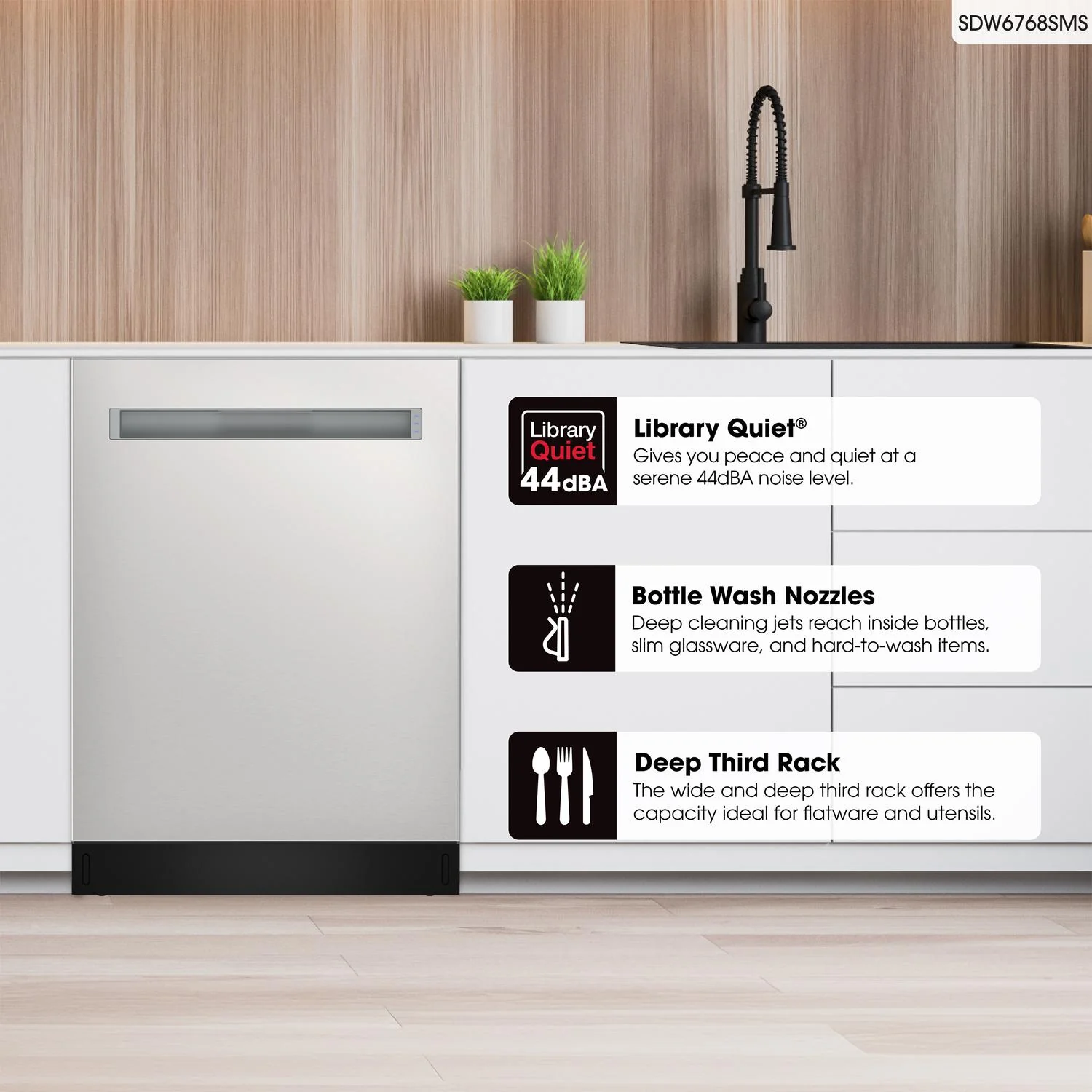 Sharp SDW6768SMS 24 in. Stainless Steel Dishwasher - Image 5