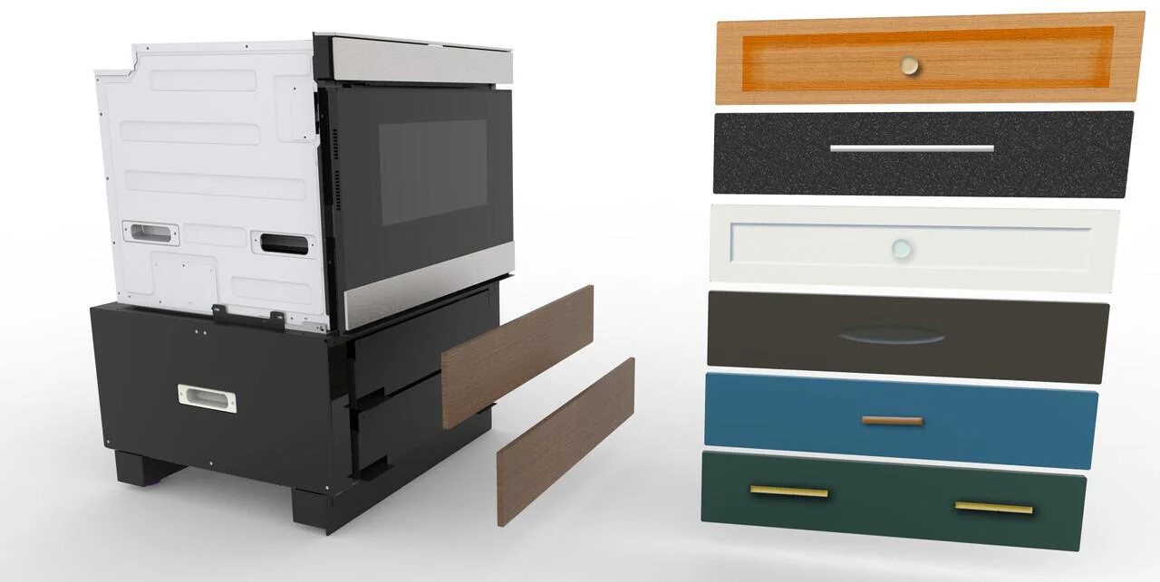 Sharp SKCD24U0GS 24 in. Under the Counter Convection Microwave Drawer Oven Pedestal - Image 3