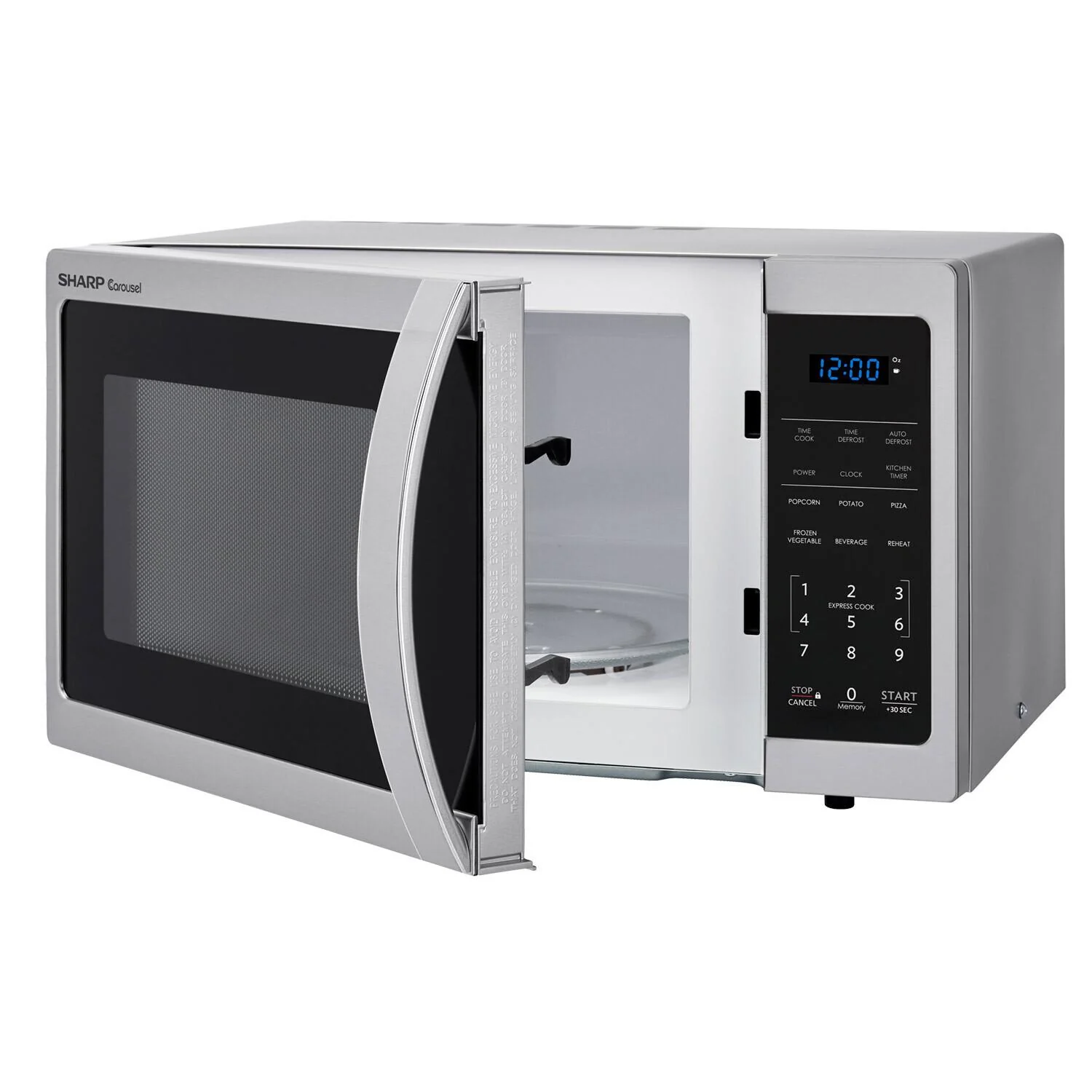 Sharp SMC0912BS 0.9 cu. ft. 900w Sharp Stainless Steel Carousel Countertop Microwave Oven - Image 4