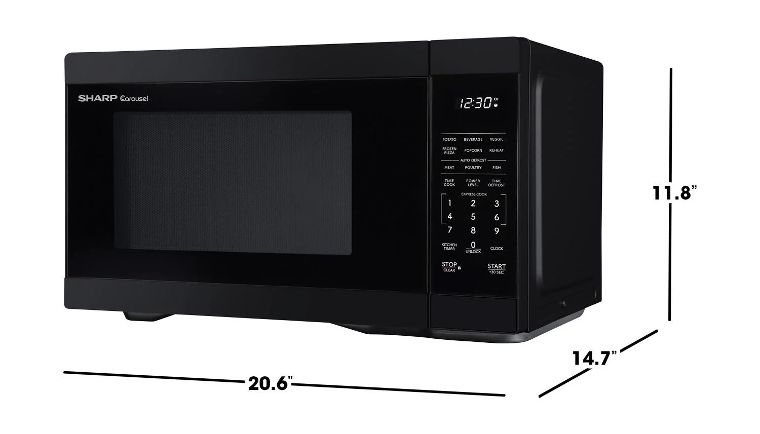 SMC1161KB Sharp 1.1 cu. ft. 1000W Black Countertop Microwave Oven - Image 8