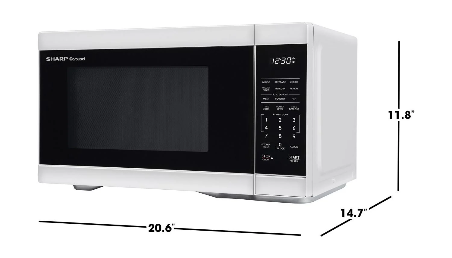 SMC1161KW Sharp 1.1 cu. ft. 1000W White Countertop Microwave Oven - Image 7